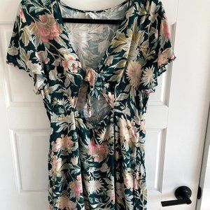 Cotton Candy LA Floral Tie-Front Dress - Size L